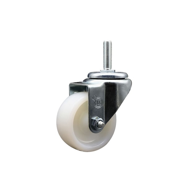 3 Inch Nylon Wheel Swivel 58 Inch Threaded Stem Caster Service Caster